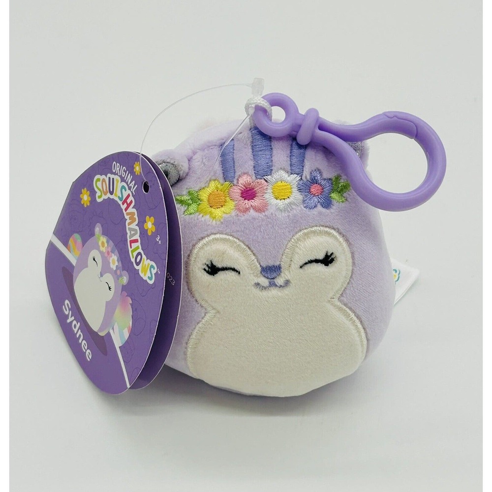 Squishmallow Easter Clip Sydnee the Squirrel 3.5 Inch Soft Plush New